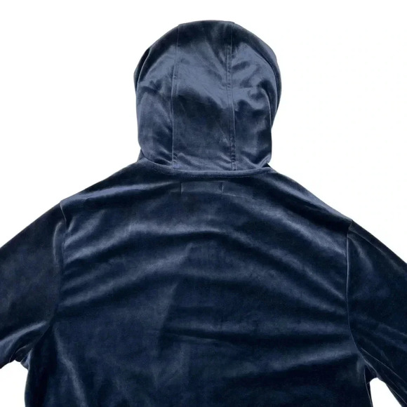 International Concepts Skip Sport Navy Velour Mens Jacket - Picture 9 of 11